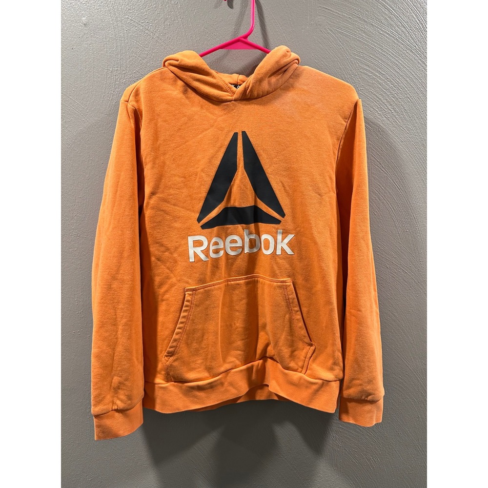 Reebok Boys Orange Delta Logo Pullover Hoodie Sweatshirt Size XXL 18
